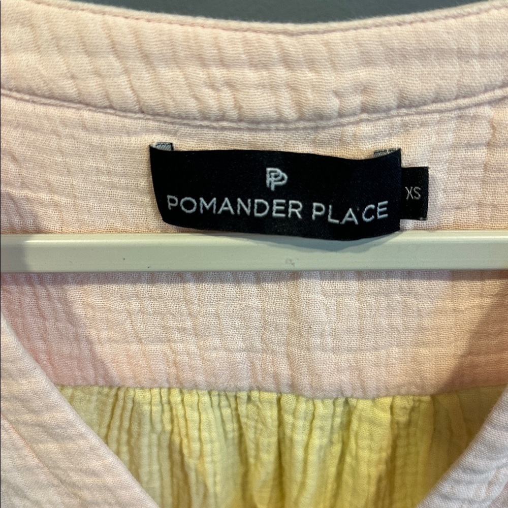 Tuckernuck Pomander Place Kenzo Long Sleeve Tiered Dress Pastel Pink Yellow - Picture 5 of 6
